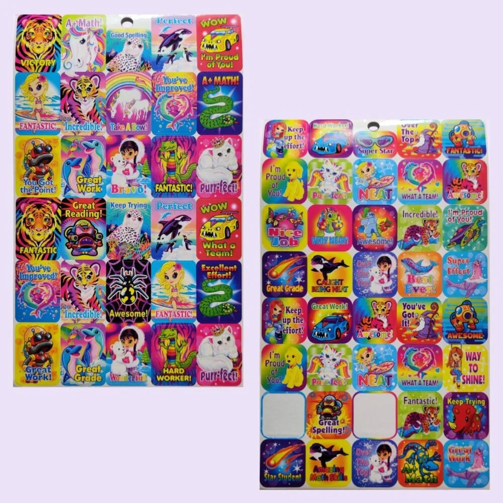Lisa Frank Tikanni the Husky Dog Trifold Portfolio Art Case + HUGE Sticker Lot